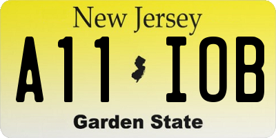 NJ license plate A11IOB