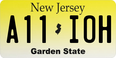 NJ license plate A11IOH