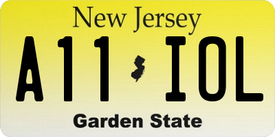 NJ license plate A11IOL