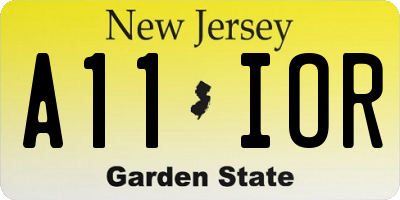 NJ license plate A11IOR