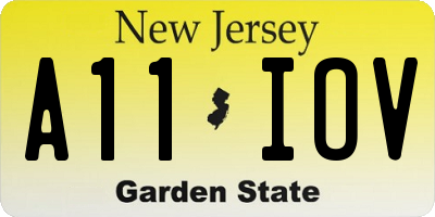 NJ license plate A11IOV