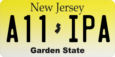 NJ license plate A11IPA