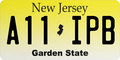 NJ license plate A11IPB