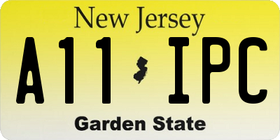 NJ license plate A11IPC