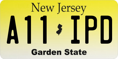 NJ license plate A11IPD
