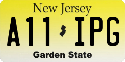 NJ license plate A11IPG