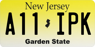 NJ license plate A11IPK