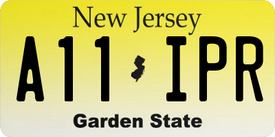 NJ license plate A11IPR