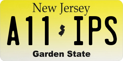 NJ license plate A11IPS