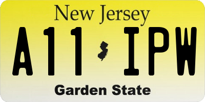 NJ license plate A11IPW