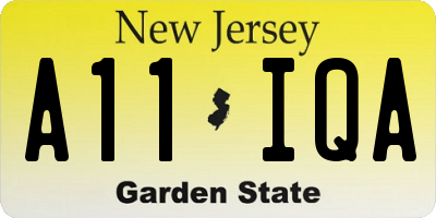 NJ license plate A11IQA