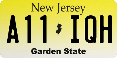 NJ license plate A11IQH