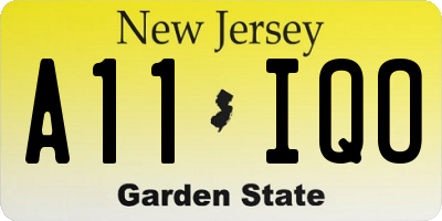 NJ license plate A11IQO