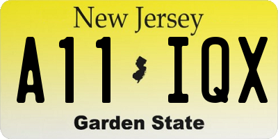 NJ license plate A11IQX