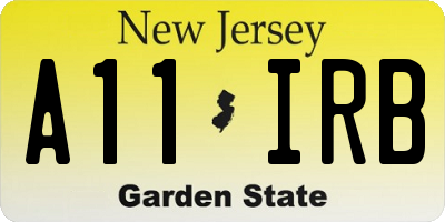 NJ license plate A11IRB