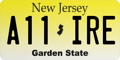 NJ license plate A11IRE
