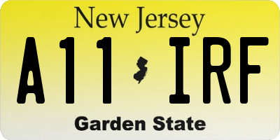 NJ license plate A11IRF