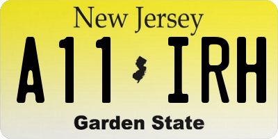 NJ license plate A11IRH