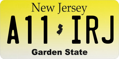 NJ license plate A11IRJ