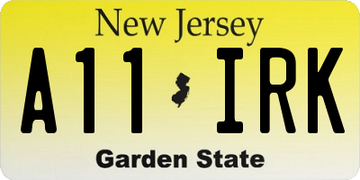 NJ license plate A11IRK