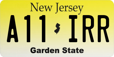 NJ license plate A11IRR