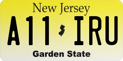 NJ license plate A11IRU