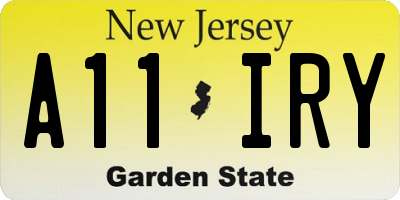 NJ license plate A11IRY
