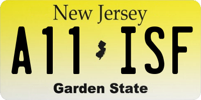 NJ license plate A11ISF