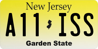 NJ license plate A11ISS