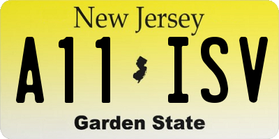 NJ license plate A11ISV