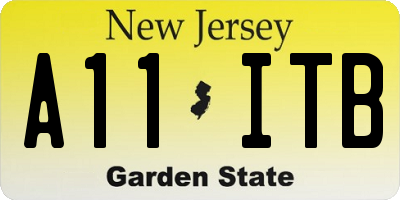 NJ license plate A11ITB