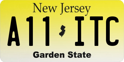 NJ license plate A11ITC
