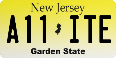 NJ license plate A11ITE