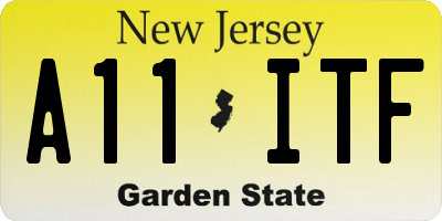 NJ license plate A11ITF