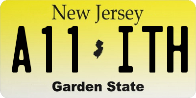 NJ license plate A11ITH