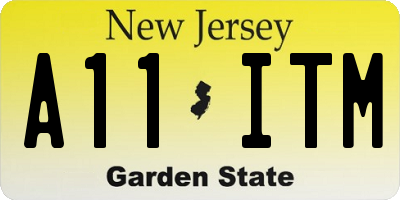 NJ license plate A11ITM