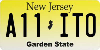NJ license plate A11ITO