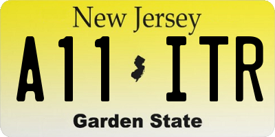 NJ license plate A11ITR