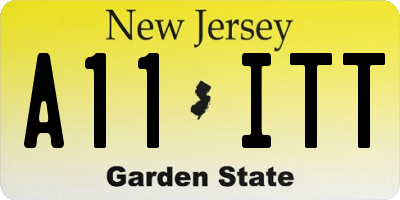 NJ license plate A11ITT