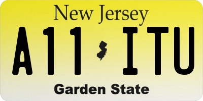 NJ license plate A11ITU