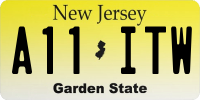 NJ license plate A11ITW