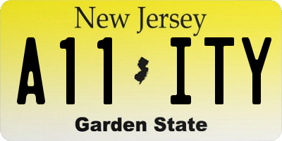 NJ license plate A11ITY