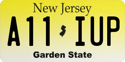NJ license plate A11IUP
