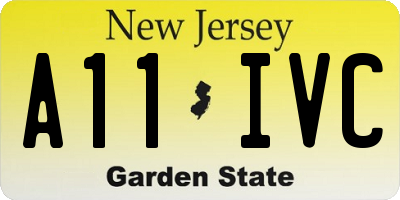 NJ license plate A11IVC