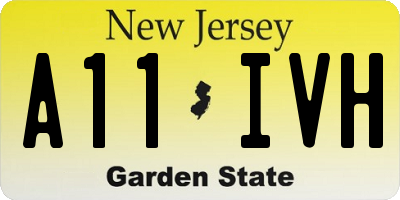 NJ license plate A11IVH