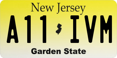 NJ license plate A11IVM