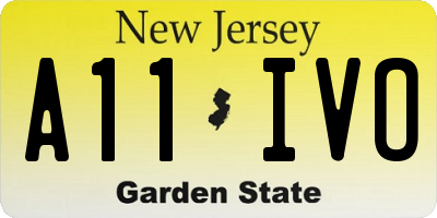 NJ license plate A11IVO