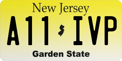 NJ license plate A11IVP