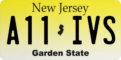 NJ license plate A11IVS