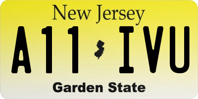 NJ license plate A11IVU